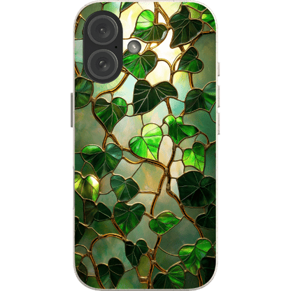 Stepping Green Phone Case Stained Glass Leaf Vine Bio Case