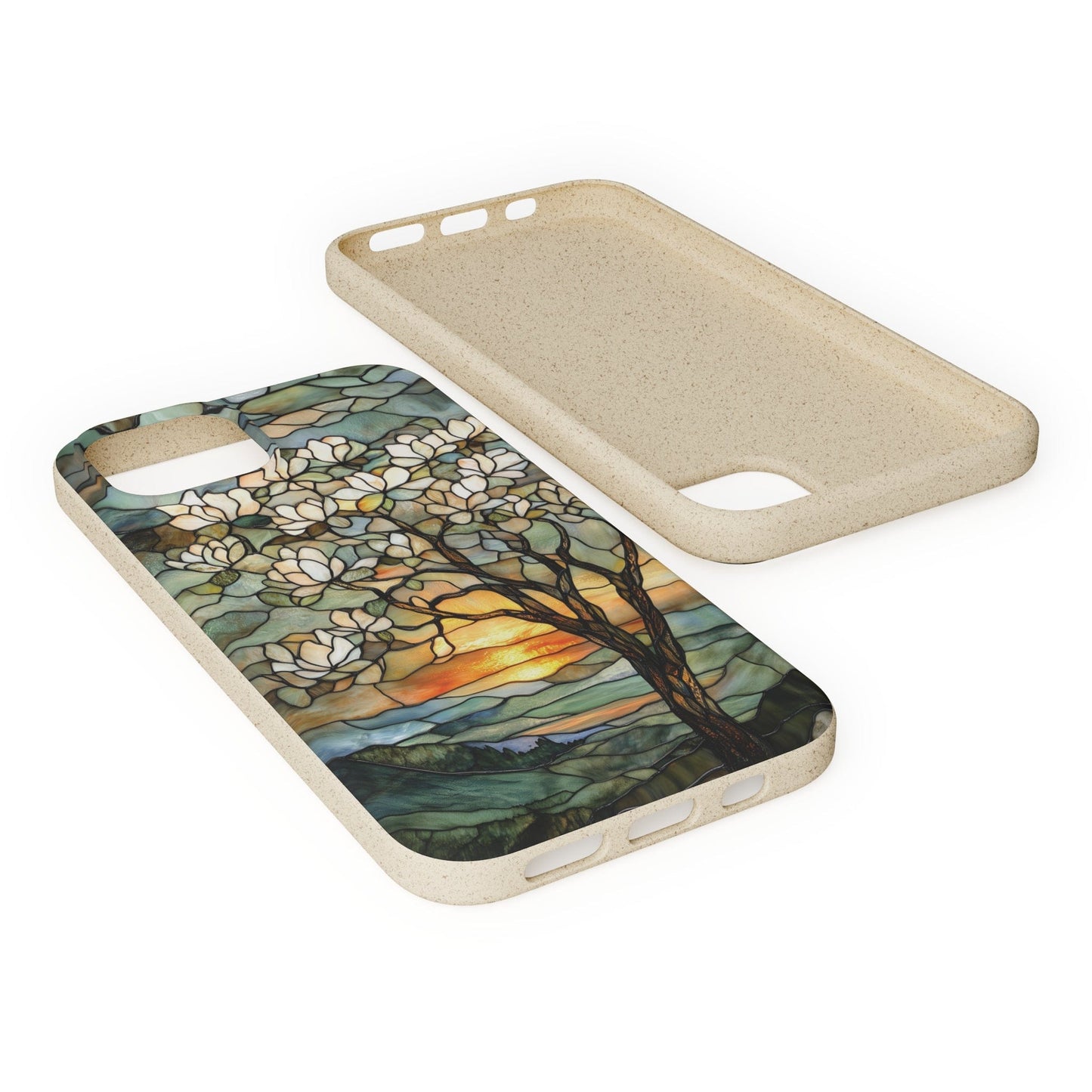 Stepping Green Phone Case Stained Glass Magnolia Tree Bio Case