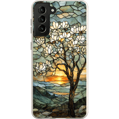 Stepping Green Phone Case Stained Glass Magnolia Tree Bio Case