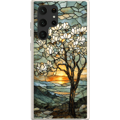 Stepping Green Phone Case Stained Glass Magnolia Tree Bio Case