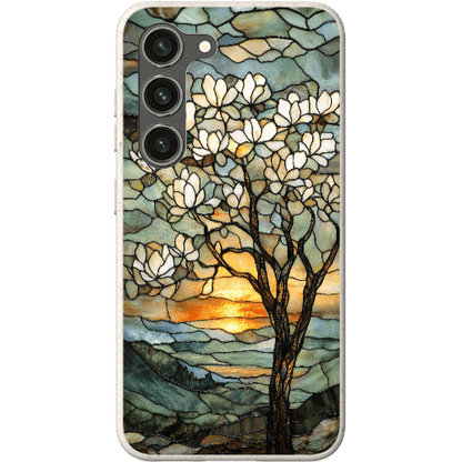 Stepping Green Phone Case Stained Glass Magnolia Tree Bio Case