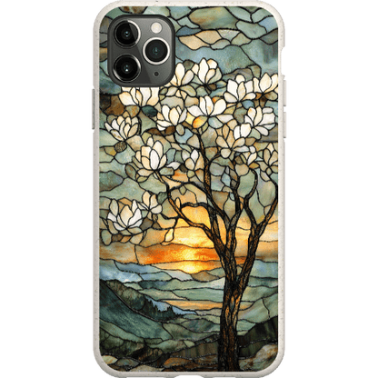 Stepping Green Phone Case Stained Glass Magnolia Tree Bio Case