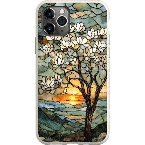 Stepping Green Phone Case Stained Glass Magnolia Tree Bio Case