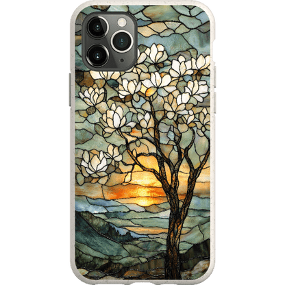 Stepping Green Phone Case Stained Glass Magnolia Tree Bio Case