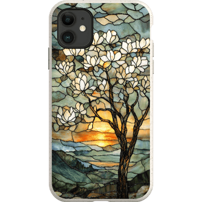 Stepping Green Phone Case Stained Glass Magnolia Tree Bio Case