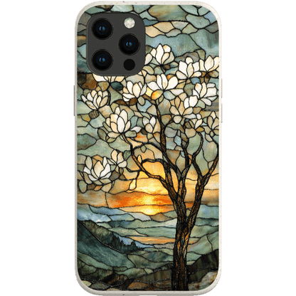 Stepping Green Phone Case Stained Glass Magnolia Tree Bio Case