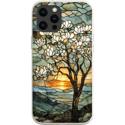 Stepping Green Phone Case Stained Glass Magnolia Tree Bio Case