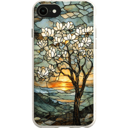 Stepping Green Phone Case Stained Glass Magnolia Tree Bio Case
