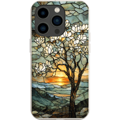 Stepping Green Phone Case Stained Glass Magnolia Tree Bio Case
