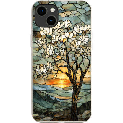 Stepping Green Phone Case Stained Glass Magnolia Tree Bio Case
