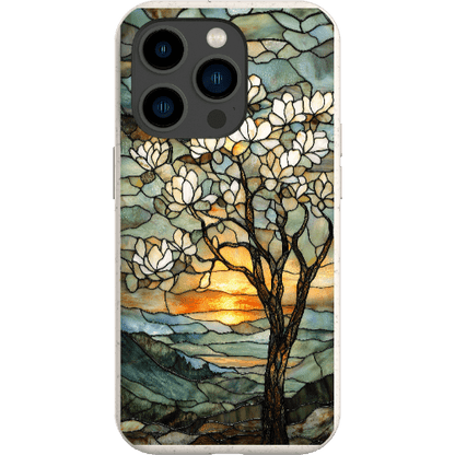 Stepping Green Phone Case Stained Glass Magnolia Tree Bio Case