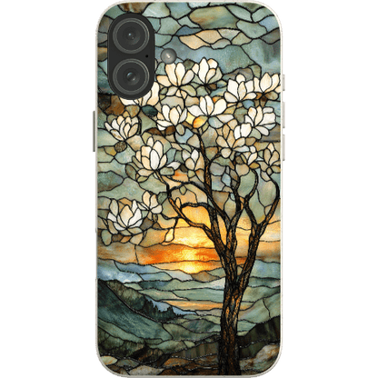 Stepping Green Phone Case Stained Glass Magnolia Tree Bio Case