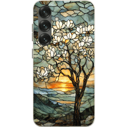 Stepping Green Phone Case Stained Glass Magnolia Tree Bio Case