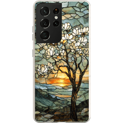 Stepping Green Phone Case Stained Glass Magnolia Tree Bio Case