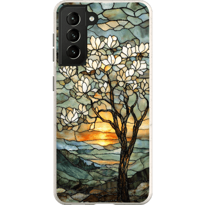 Stepping Green Phone Case Stained Glass Magnolia Tree Bio Case