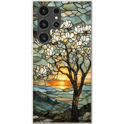Stepping Green Phone Case Stained Glass Magnolia Tree Bio Case