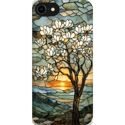 Stepping Green Phone Case Stained Glass Magnolia Tree Bio Case