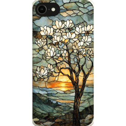 Stepping Green Phone Case Stained Glass Magnolia Tree Bio Case