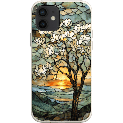 Stepping Green Phone Case Stained Glass Magnolia Tree Bio Case