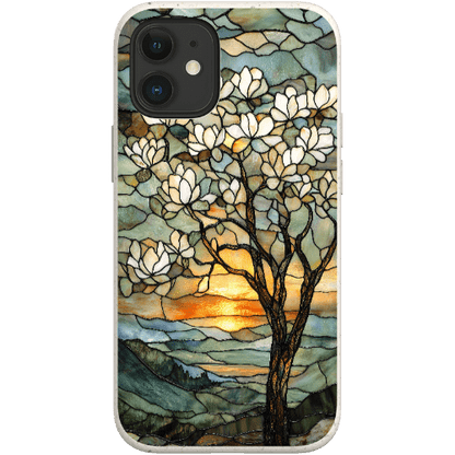 Stepping Green Phone Case Stained Glass Magnolia Tree Bio Case