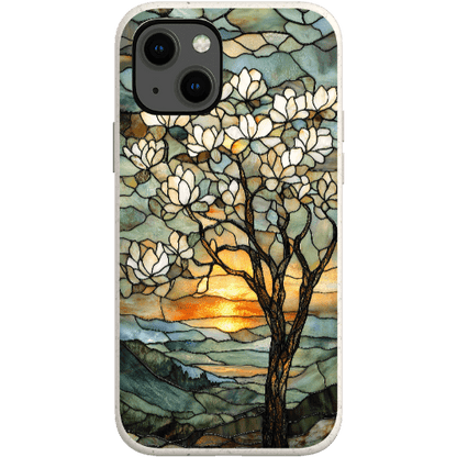 Stepping Green Phone Case Stained Glass Magnolia Tree Bio Case