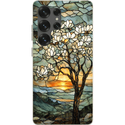 Stepping Green Phone Case Stained Glass Magnolia Tree Bio Case