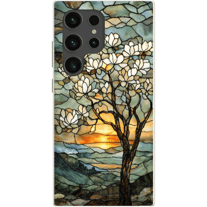 Stepping Green Phone Case Stained Glass Magnolia Tree Bio Case