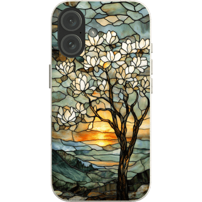 Stepping Green Phone Case Stained Glass Magnolia Tree Bio Case