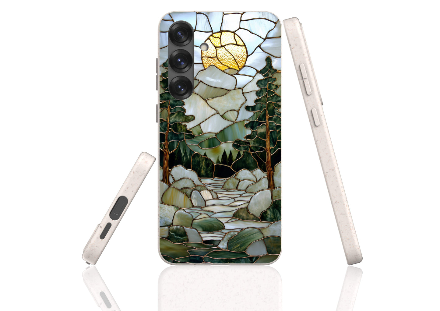 Stepping Green Phone Case Stained Glass Mountain Creek 1 Bio Case