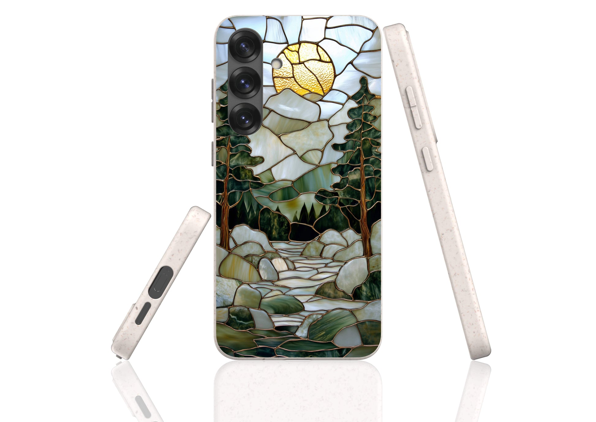 Stepping Green Phone Case Stained Glass Mountain Creek 1 Bio Case
