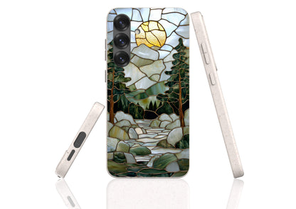 Stepping Green Phone Case Stained Glass Mountain Creek 1 Bio Case