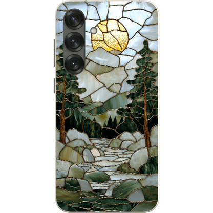 Stepping Green Phone Case Stained Glass Mountain Creek 1 Bio Case