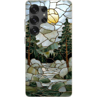 Stepping Green Phone Case Stained Glass Mountain Creek 1 Bio Case