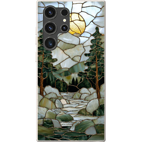 Stepping Green Phone Case Stained Glass Mountain Creek 1 Bio Case