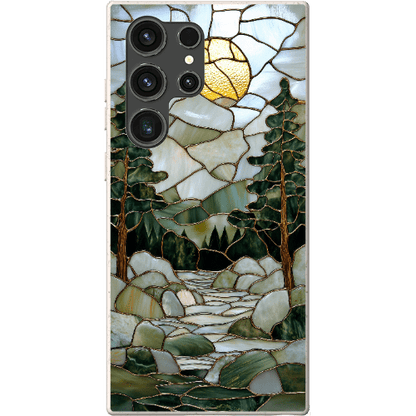 Stepping Green Phone Case Stained Glass Mountain Creek 1 Bio Case