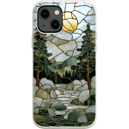 Stepping Green Phone Case Stained Glass Mountain Creek 1 Bio Case