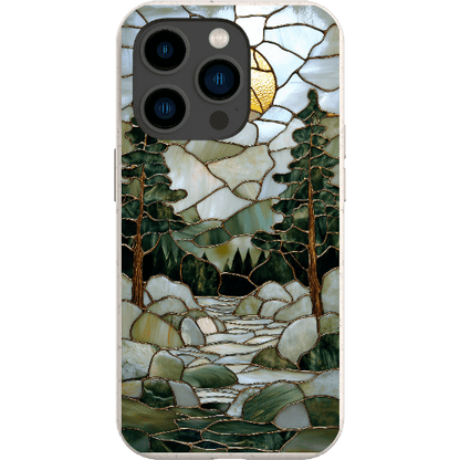 Stepping Green Phone Case Stained Glass Mountain Creek 1 Bio Case
