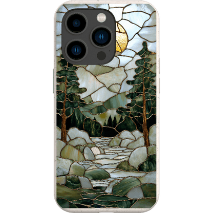 Stepping Green Phone Case Stained Glass Mountain Creek 1 Bio Case