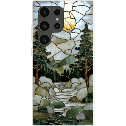 Stepping Green Phone Case Stained Glass Mountain Creek 1 Bio Case