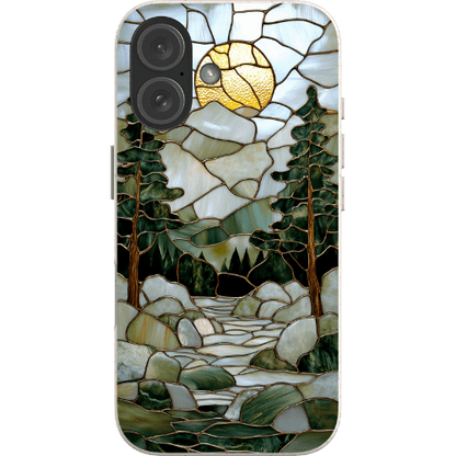 Stepping Green Phone Case Stained Glass Mountain Creek 1 Bio Case