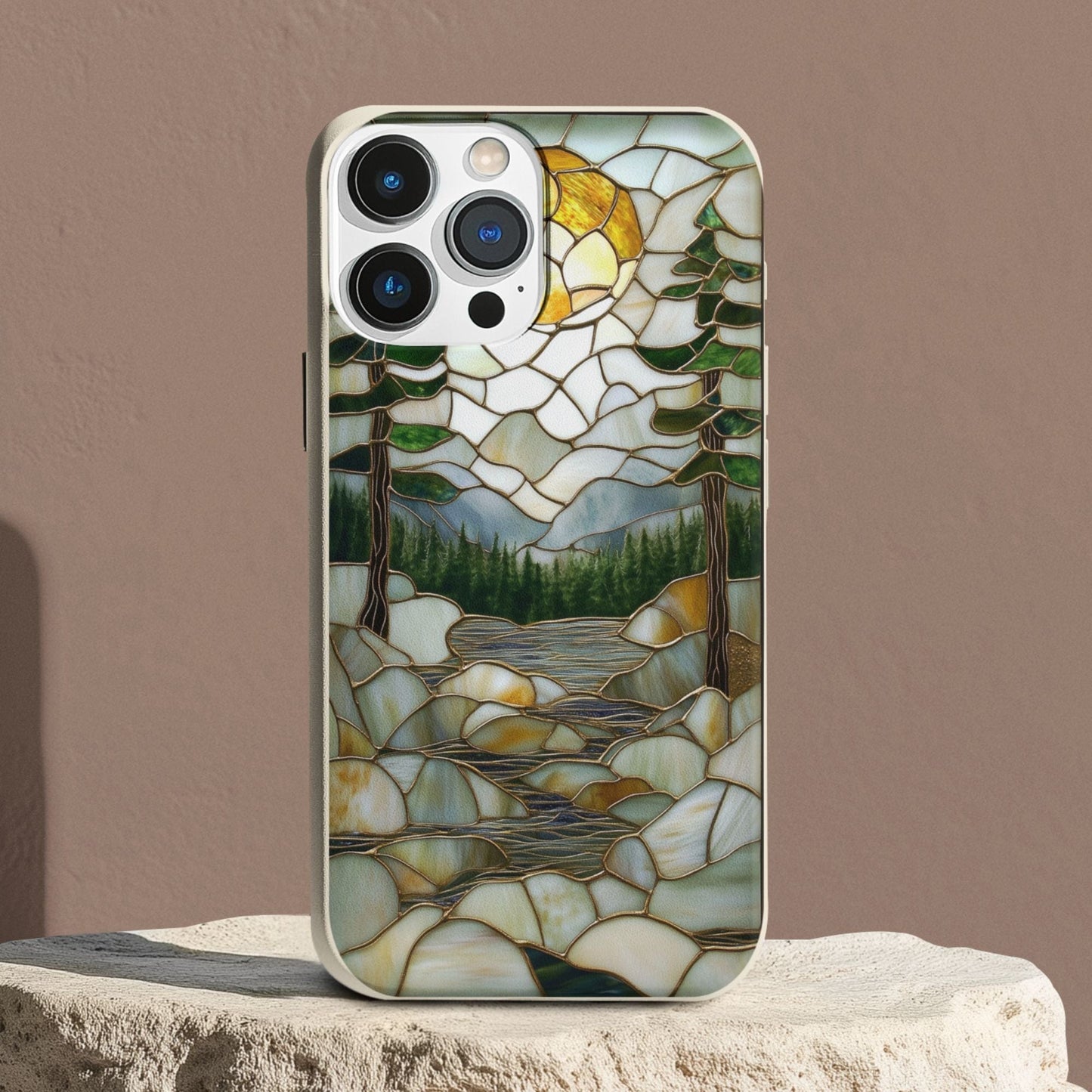 Stepping Green Phone Case Stained Glass Mountain Creek 2 Bio Case