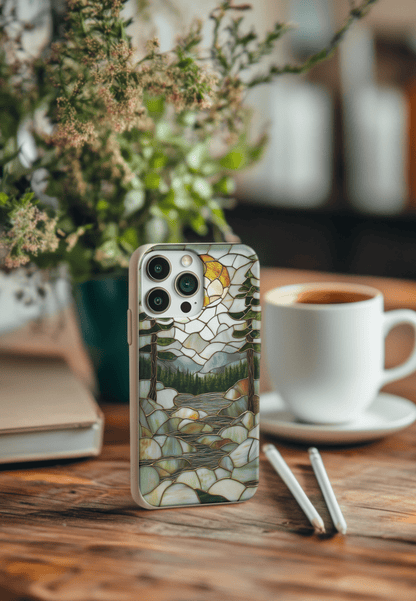 Stepping Green Phone Case Stained Glass Mountain Creek 2 Bio Case