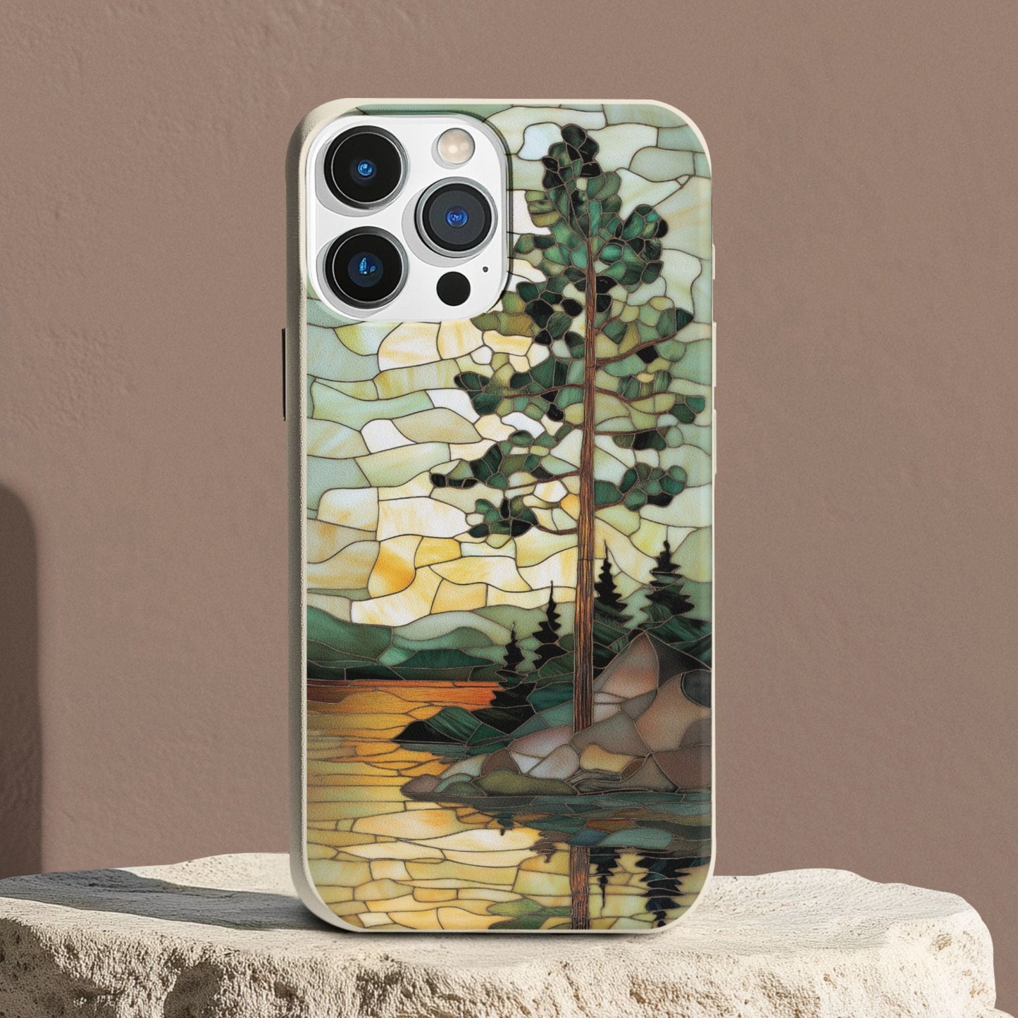 Stepping Green Phone Case Stained Glass Mountain Creek 3 Bio Case