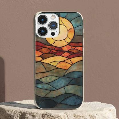 Stepping Green Phone Case Stained Glass Retro Sunset 2 Bio Case