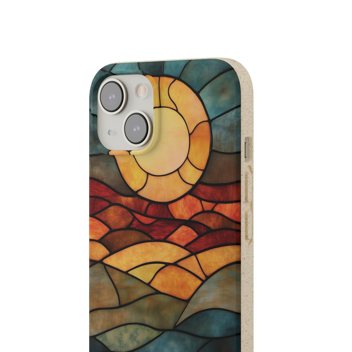 Stepping Green Phone Case Stained Glass Retro Sunset 2 Bio Case