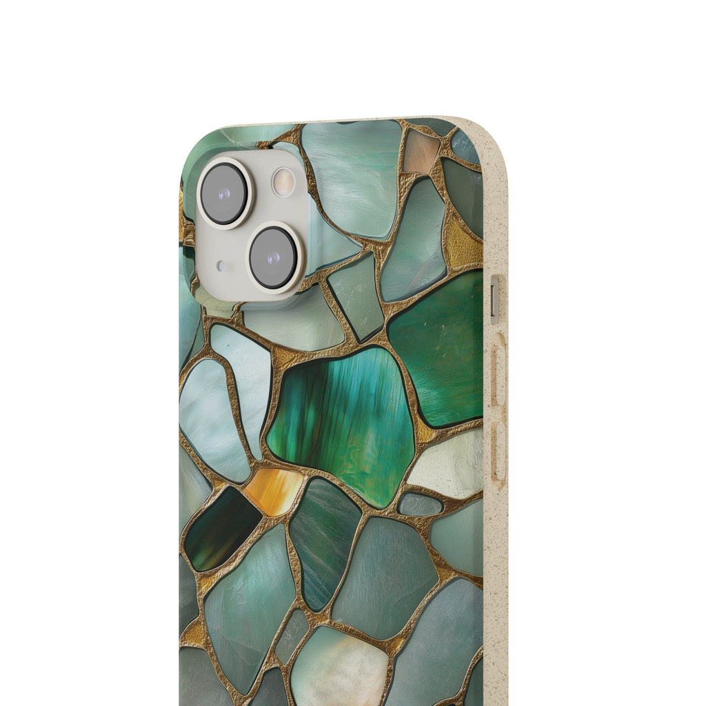 Stepping Green Phone Case Stained Glass Sea Glass Bio Case
