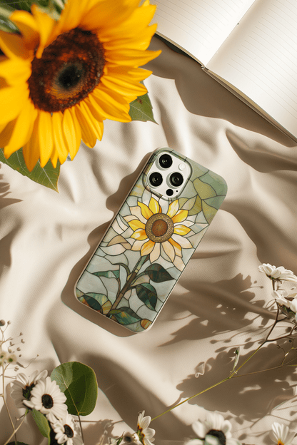 Stepping Green Phone Case Stained Glass Sunflower 2 Bio Case