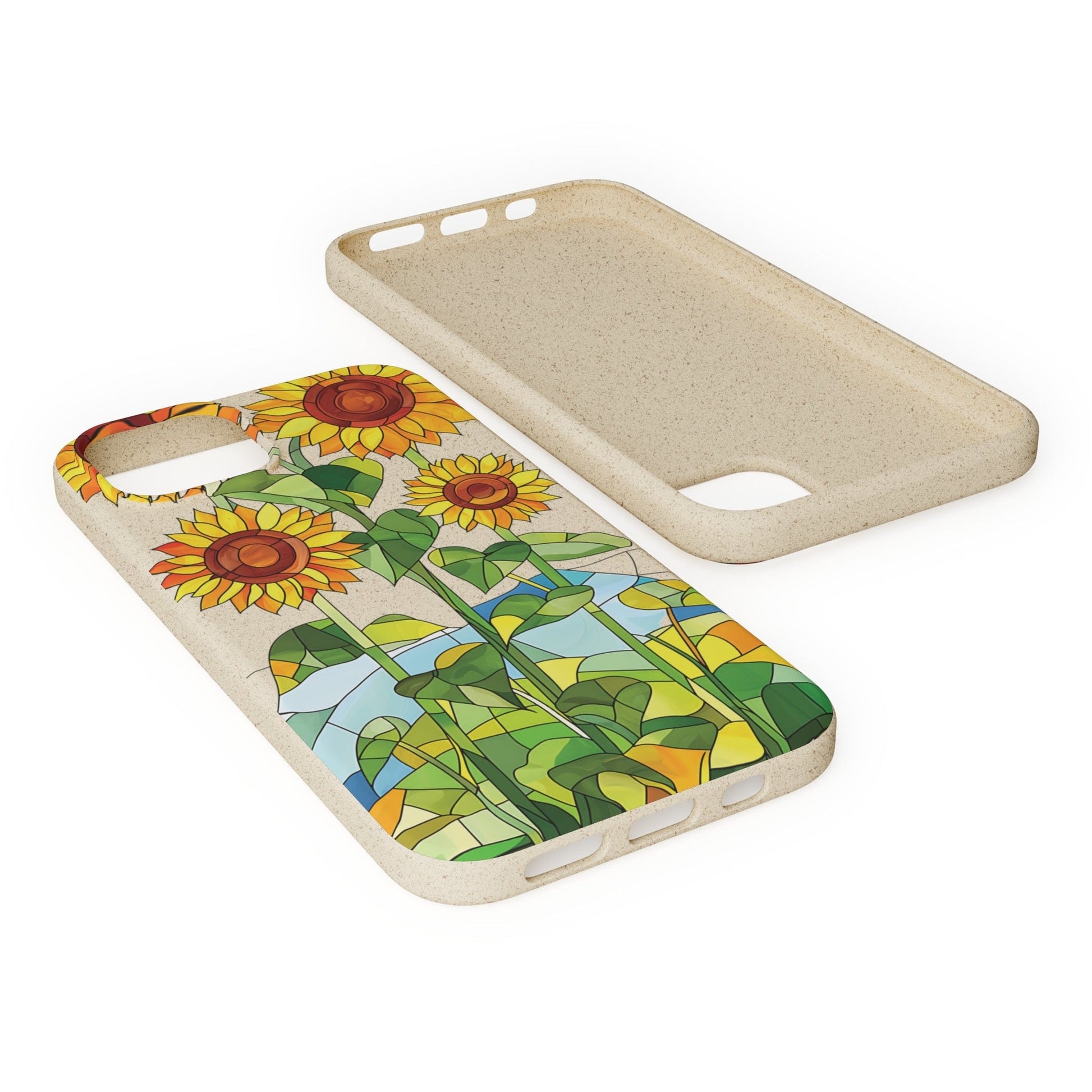Stepping Green Phone Case Stained Glass Sunflowers Bio Case