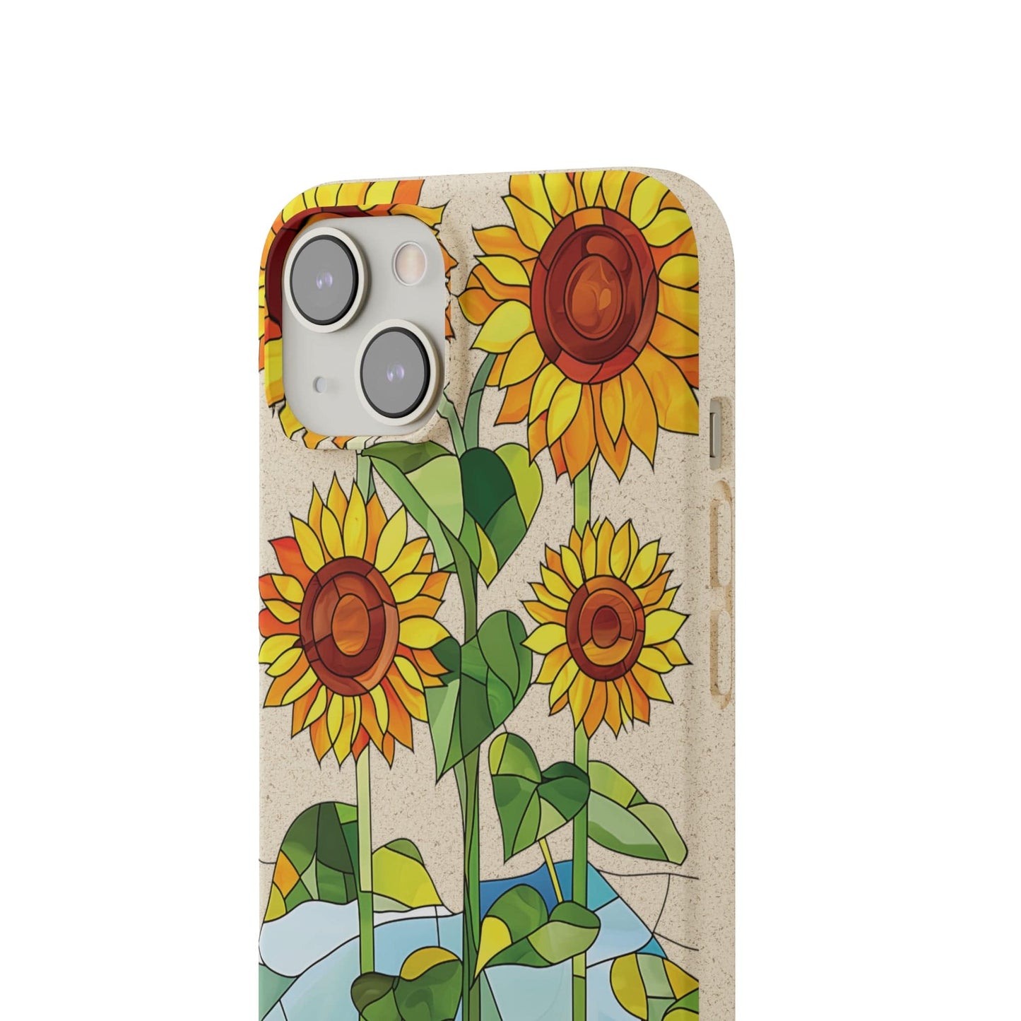 Stepping Green Phone Case Stained Glass Sunflowers Bio Case