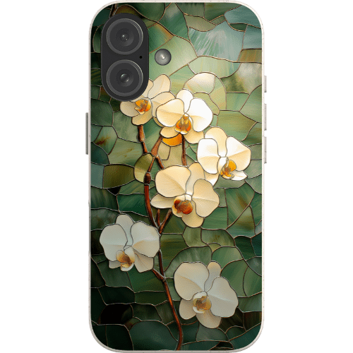 Stepping Green Phone Case Stained Glass White Orchid Bio Case